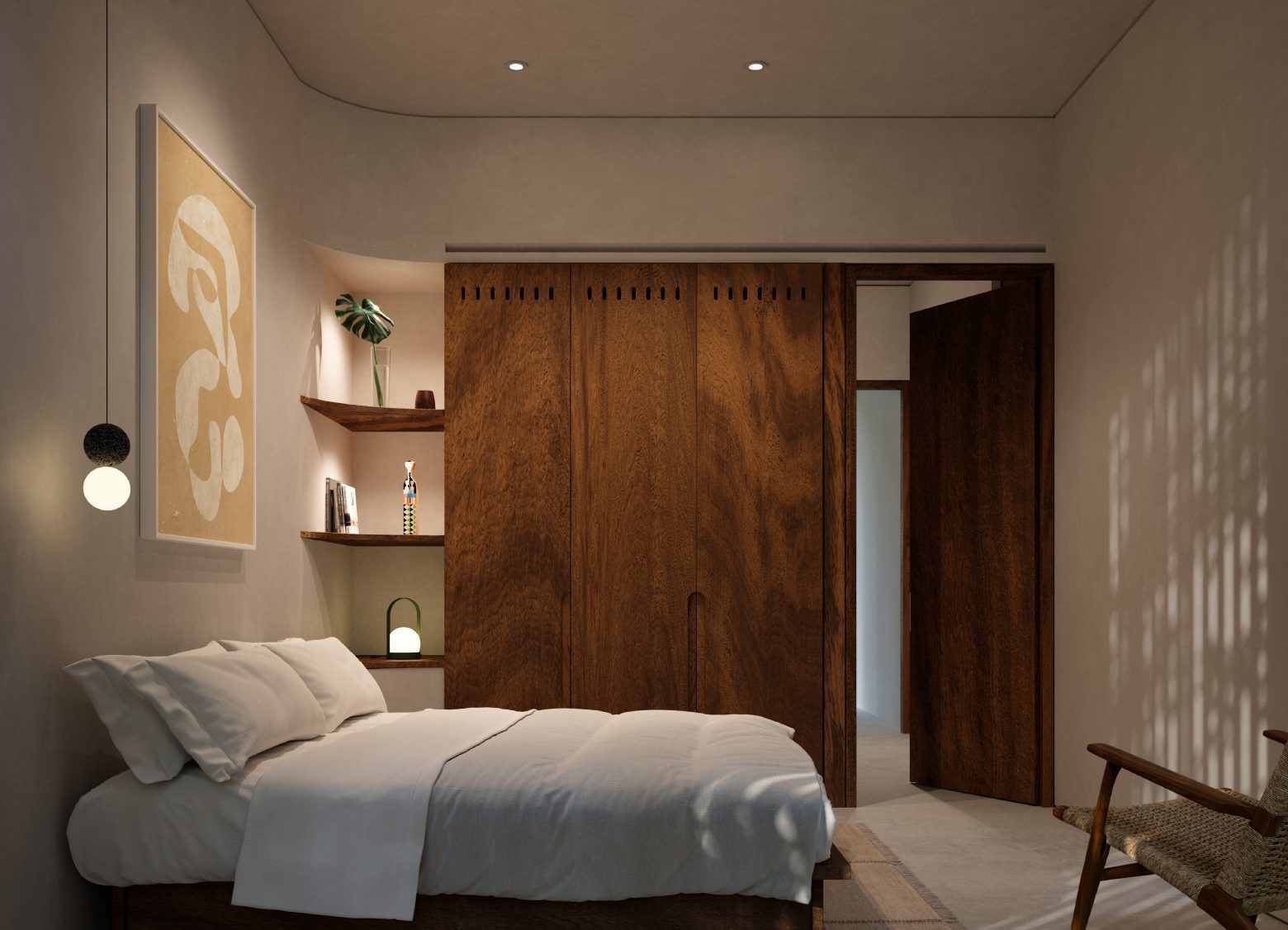 Kin Villas guest bedroom interior